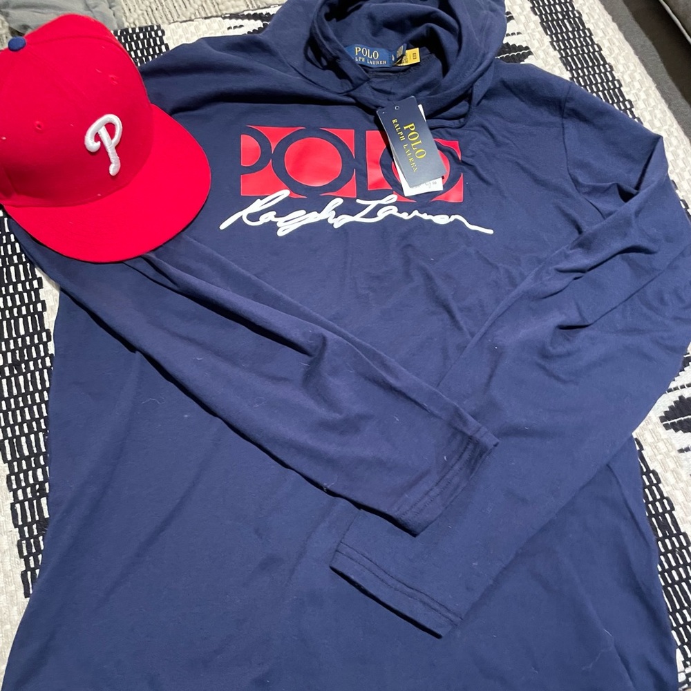 Polo long sleeve tee hoodie